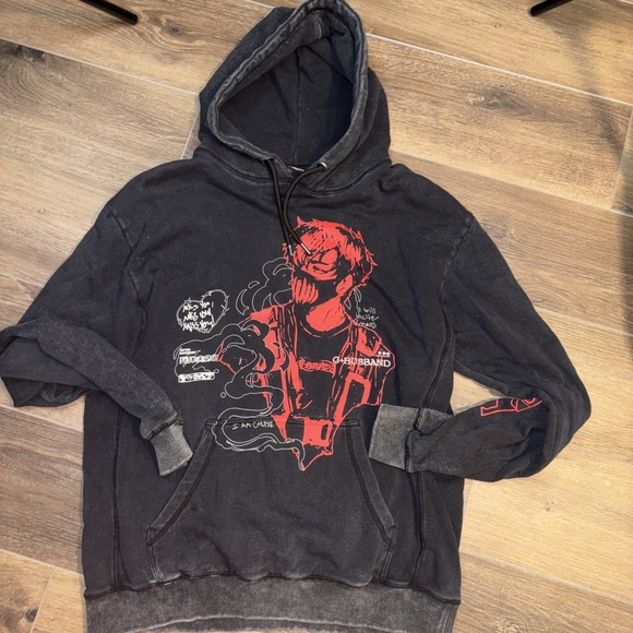 Corpse Husband Other - Official Corpse Husband Miss You "I Am Corpse" Graphic Hoodie Mens Large Black